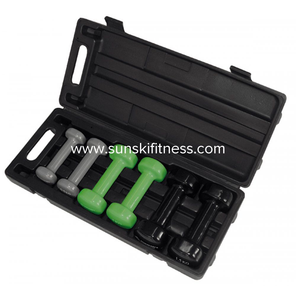 Neoprene dumbbell set with case